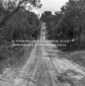 Photograph, Michael Wood, Progress Road looking west towards intersection with Ryans Road, Eltham North, 1976, 1976