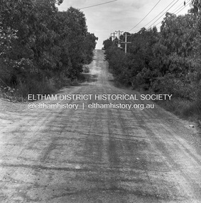 Photograph, Michael Wood, Progress Road looking east from near Ryans Road, Eltham North, 1976