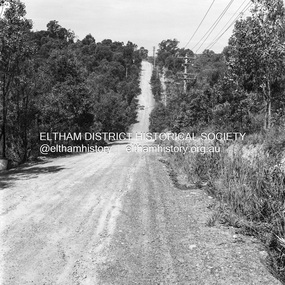 Photograph, Michael Wood, Progress Road looking east from near outside No. 196, Eltham North, 1976