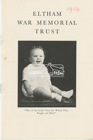 Souvenir Booklet, Eltham War Memorial Trust, 1954