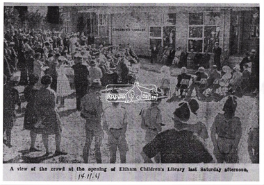 Document - Folder, Opening of the Children's Library, Eltham War Memorial, 1961