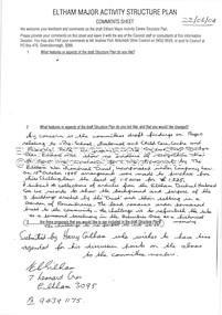 Folder, Eltham Major Activity Structure Plan and Nillumbik Shire Council Proposed Sale of Eltham War Memorial, 2004