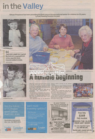 Newspaper article, A humble beginning, Diamond Valley Leader, July 26, p35, 2006