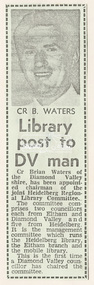 Newspaper Clipping, Library post to DV man, The Heidelberger, February 25, 1970, 1970
