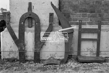 Photograph, Outside the locomotive workshop, Echuca Railway Station, c.1962, 1962c