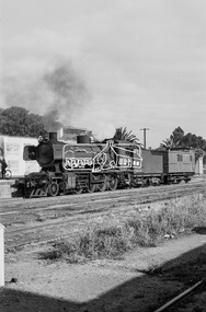 Photograph, Steam locomotive J-502 at Echuca Railway Station, c.November 1962, 1962