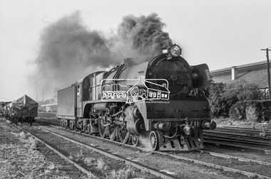 Photograph, Steam locomotive R711 at Echuca Railway Station, November 1963, 1963