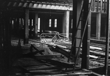 Photograph, Timber salvage during demolition of former warehouses and wool sheds at Victoria Dock, Melbourne, c.May 1974, May 1974