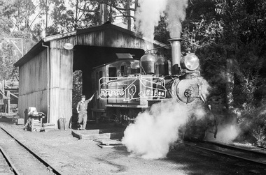Photograph, Steam locomotive NA-12, Puffing Billy Railway, Emerald, Vic., c.May 1974, May 1974