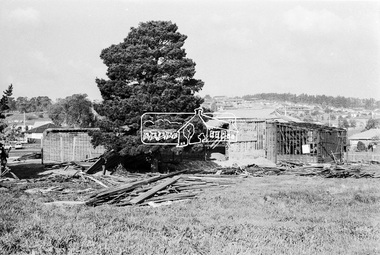 Photograph, Timber salvage during demolition of former Templestowe Cool Store, c.November 1974, November 1974