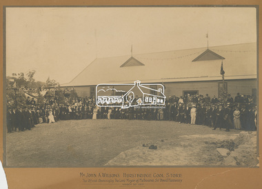 Photograph, Mr John A. Wilson's Hurstbridge Cool Store: The Official Opening by The Lord Mayor of Melbourne, Sir David Hennessy, March 20, 1915