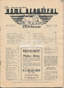 Magazine - Magazine Article, Sweeneys; a home with a history, Nora Cooper, The Australian Home Beautiful; Vol. 18, No. 2, February 1, 1940, 1940