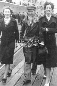 Photograph, George Ernest Castledine with friend, Emily Beckett (on his left) and unidentified woman, c1939