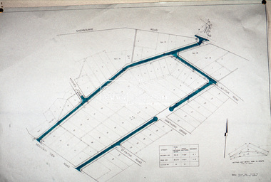 Photograph, Plan 1; Shire of Eltham infrastructure plan for Baldwin Avenue, Lilicur Road and Price Avenue, Montmorency, c.1972, 1972c
