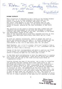 Folder, Unpublished collection of Eltham State School No. 209 items, 1856-1995 by Harry Gilham (EDHS)