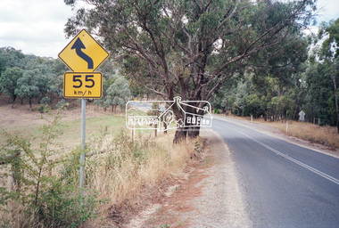 Photograph, Looking south along Kangaroo Ground-Warrandyte Road just east of Heidelberg-Kinglake Road, Kangaroo Ground, c.1989, 1989