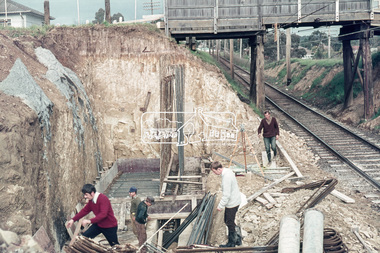 Slide, Sherbourne Road overpass, Briar Hill, North Abutment, 13 July 1970, 1970