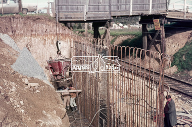 Slide, Sherbourne Road overpass, Briar Hill, North Abutment, 15 July 1970, 1970