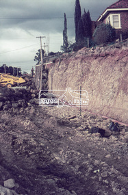 Slide, Looking east along Main Road, Lower Plenty near No. 184 during road widening works, 20 July 1970, 1970