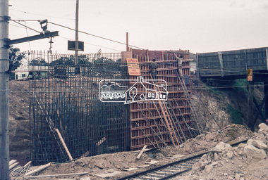 Slide, Sherbourne Road overpass, Briar Hill, North Abutment, 23 July 1970, 1970