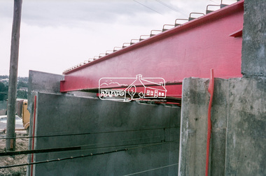 Slide, Sherbourne Road overpass, Briar Hill, Bridge span, c.October 1970, 1970