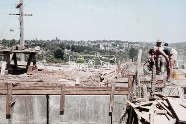 Slide, Sherbourne Road overpass, Briar Hill, Bridge span concrete pour, c.October 1970, 1970