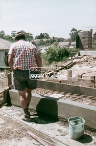 Slide, Sherbourne Road overpass, Briar Hill, Bridge span concrete pour, c.October 1970, 1970