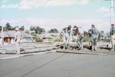 Slide, Sherbourne Road overpass, Briar Hill, Bridge span concrete pour, c.October 1970, 1970