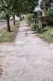 Slide, Looking north along Main Road from intersection of Brougham Street, Eltham, c.1975, 1975c
