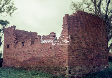 Slide, "Kangaroo Hall" (c.1843-1969), Donaldsons Road, Kangaroo Ground, which was destroyed during the January 8, 1969 bushfire; c.1975, 1975c
