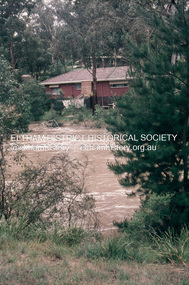 Slide, Floodwater, rear of Antoinette Boulevard from Eltham Lower Park, November 1971, 1971