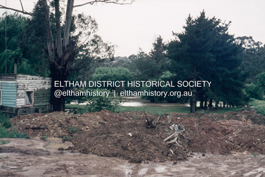 Slide, Floodwater, from Falkiner Street, Eltham, south of Ely Street, November 1971, 1971