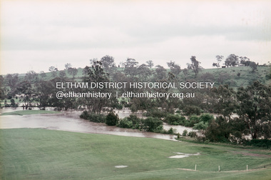 Slide, Floodwater, west from Clubhouse of Rosanna Golf Club, Lower Plenty, November 1971, 1971