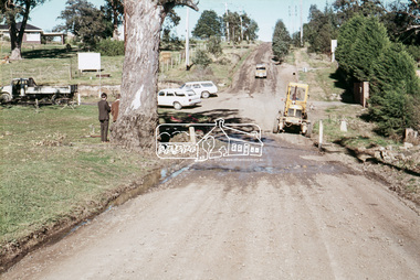 Slide, Looking south along Bonds Road towards intersection of Montpelier Drive, Lower Plenty, 18 July 1972, 1972