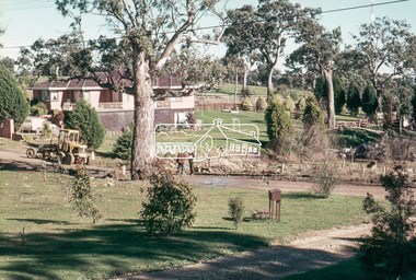 Slide, View of Martin's house indicating its relationship to the gully, Bonds Road, Lower Plenty, 18 July 1972, 1972