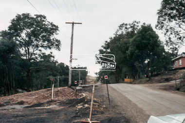 Slide, Looking north along Bolton Street at intersection with Baxter Street, Eltham, 18 July 1972, 1972
