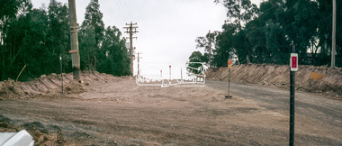 Slide, Looking north along Bolton Street at intersection with Sackville Street, Eltham, 18 July 1972, 1972