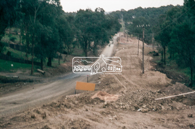 Slide, Looking south along Bolton Street near intersection with Sackville Street, Eltham, 18 July 1972, 1972