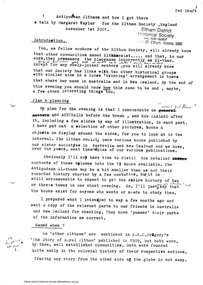 Folder, Antipodean Elthamites and how I got there, 2001