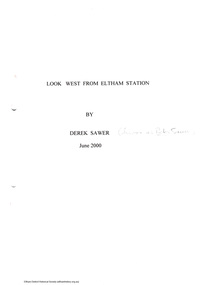 Document - Folder, Look West from Eltham Station by Derek Sawer, June 2000
