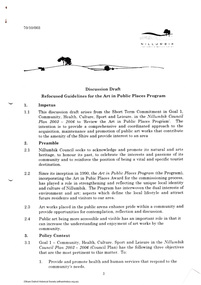 Document - Folder, Discussion draft: Refocused guidelines for the Art in Public Places Program, 2003