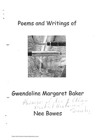 Document - Folder, Poems and writings of Gwendoline Margaret Baker, nee Bowes, 1997