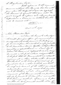 Document - Folder, Request for change of boundary, 1870