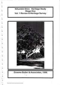 Document, Nillumbik Shire Council, Nillumbik Shire Heritage Study Stage One Vol. 1 Review & Heritage Survey, Graeme Butler & associates, 1996