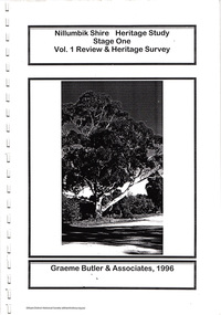 Document, Nillumbik Shire Council, Nillumbik Shire Heritage Study Stage One Vol. 1 Review & Heritage Survey, Graeme Butler & associates, 1996, 1996