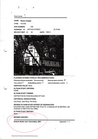 Document, Nillumbik Shire Council, Nillumbik Shire Heritage Study Appendix 1, Graeme Butler & Associates, 2001