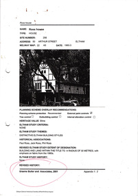 Document, Nillumbik Shire Council, Nillumbik Shire Heritage Study Appendix 1, Graeme Butler & Associates, 2001, 2001