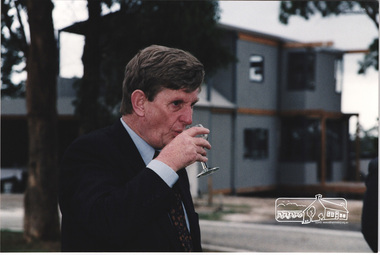Photograph, Planning Minister Rob Maclellan at the launch of the Kinloch Gardens development, 93 Arthur Street, Eltham, April 1998, April 1998