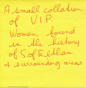 Booklet - Folder, Harry Gilham, Women of significance, 08/06/2004
