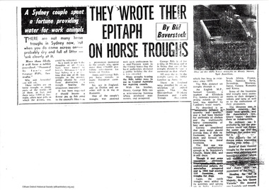 Folder, Bill Baverstock et al, Bills horse troughs